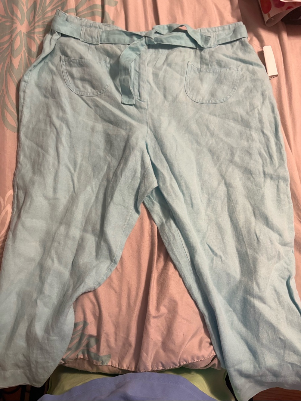 J. Jill Light Blue Linen Blend Pants